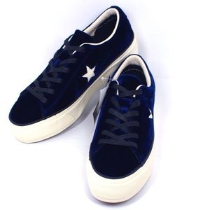 Velvet One Star Platform OX in Eclipse Blue